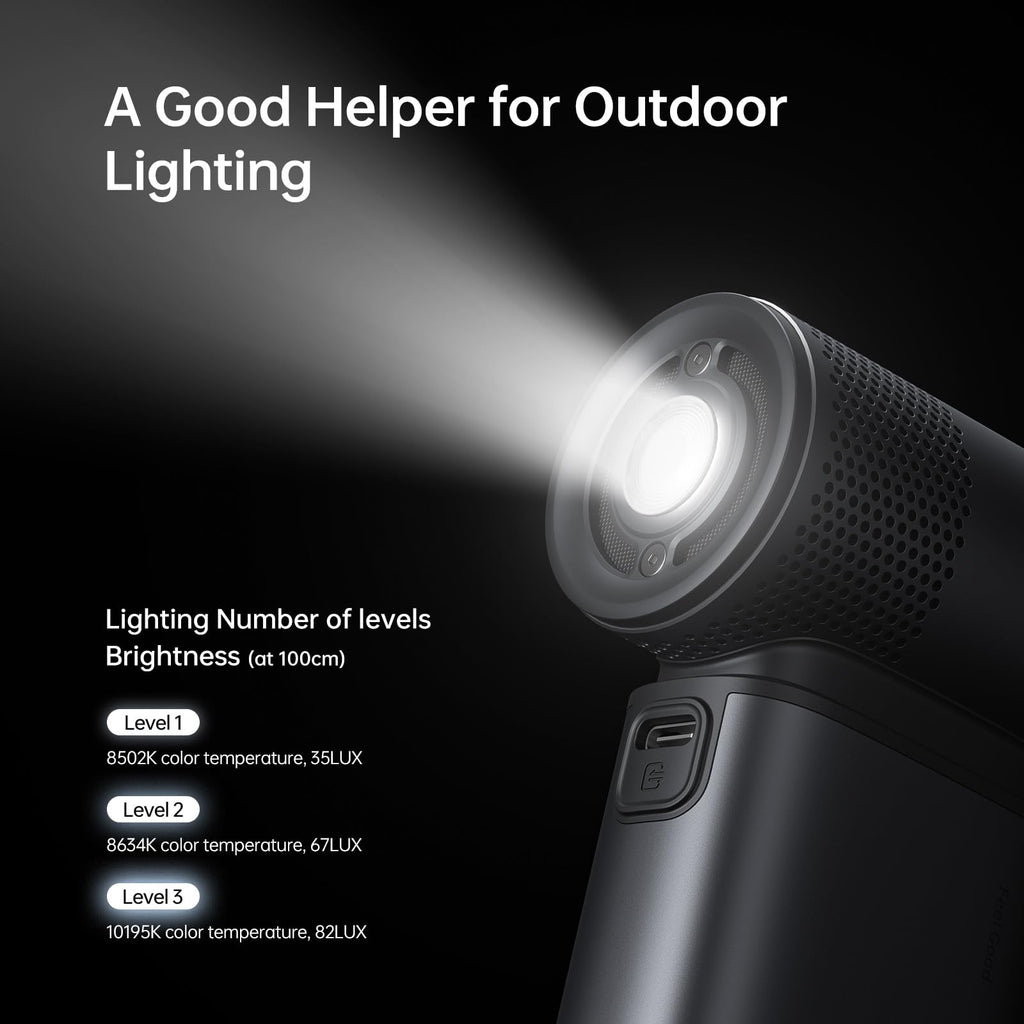 JISULIFE Portable Handheld Fan Ultra2 9000mAh, Max 25 Hrs, 5 IN 1, 100 Speed Turbo Fan, Rechargeable 18W Power Bank with Flashlight, Metal Shell Multi-Function Travel Essentials Gifts for Men-Grey