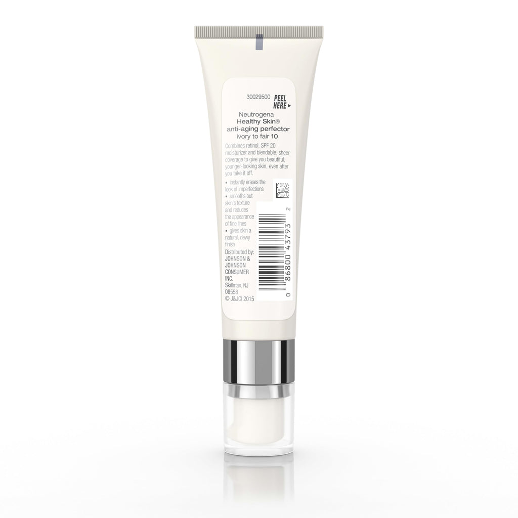 Neutrogena Healthy Skin Anti-Aging Perfector - with Retinol, Tinted Moisturizer with SPF 20 & Sheer Coverage that Smooths Skin Texture & Reduces the Look of Fine Lines, Natural to Tan (40), 1oz (30mL)