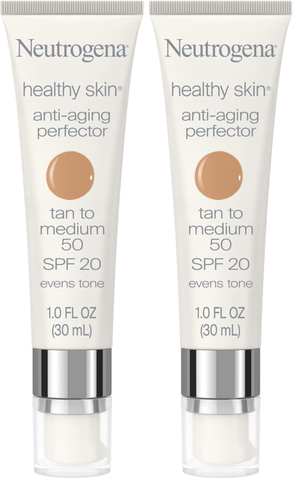 Neutrogena Healthy Skin Anti-Aging Perfector - with Retinol, Tinted Moisturizer with SPF 20 & Sheer Coverage that Smooths Skin Texture & Reduces the Look of Fine Lines, Natural to Tan (40), 1oz (30mL)