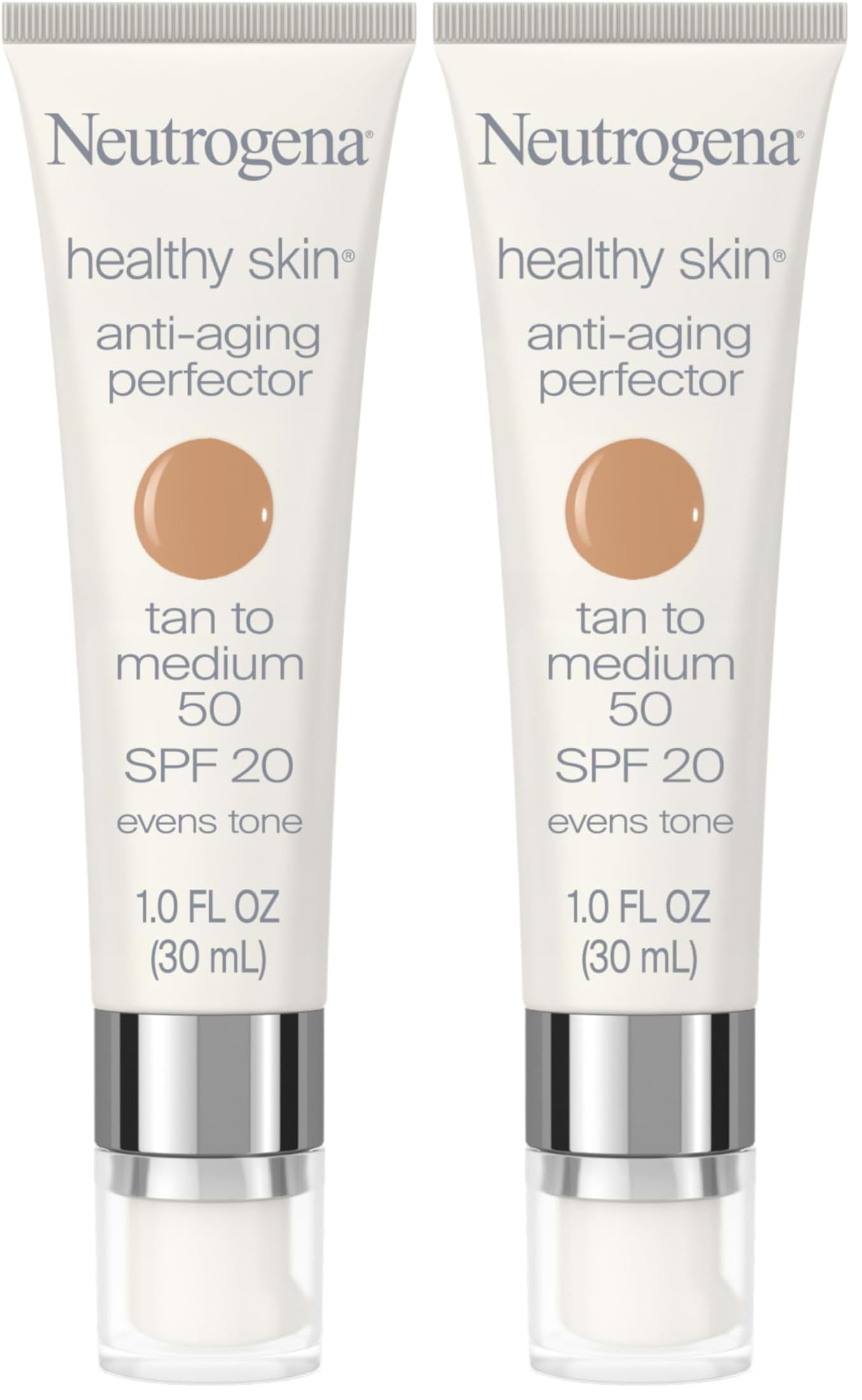 Neutrogena Healthy Skin Anti-Aging Perfector - with Retinol, Tinted Moisturizer with SPF 20 & Sheer Coverage that Smooths Skin Texture & Reduces the Look of Fine Lines, Natural to Tan (40), 1oz (30mL)