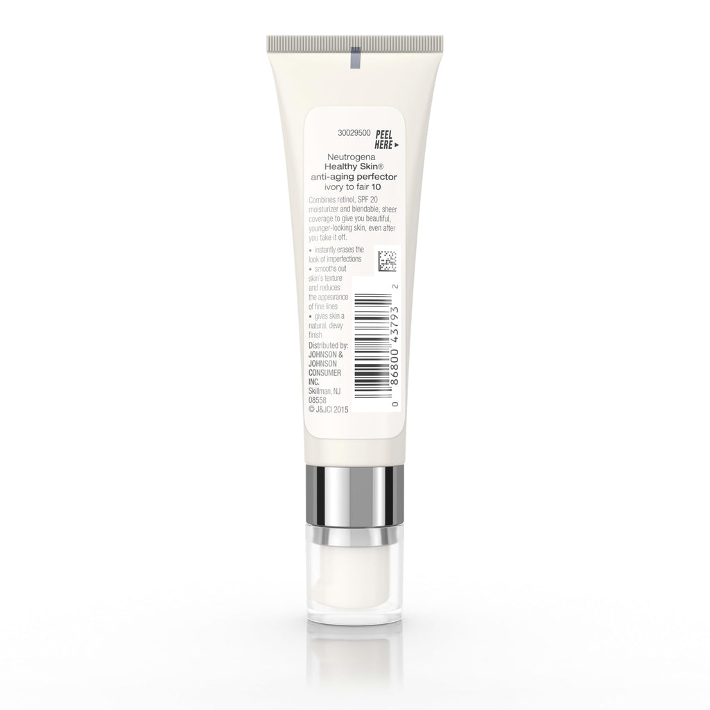 Neutrogena Healthy Skin Anti-Aging Perfector - with Retinol, Tinted Moisturizer with SPF 20 & Sheer Coverage that Smooths Skin Texture & Reduces the Look of Fine Lines, Natural to Tan (40), 1oz (30mL)