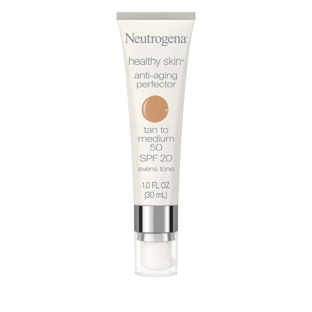 Neutrogena Healthy Skin Anti-Aging Perfector - with Retinol, Tinted Moisturizer with SPF 20 & Sheer Coverage that Smooths Skin Texture & Reduces the Look of Fine Lines, Natural to Tan (40), 1oz (30mL)