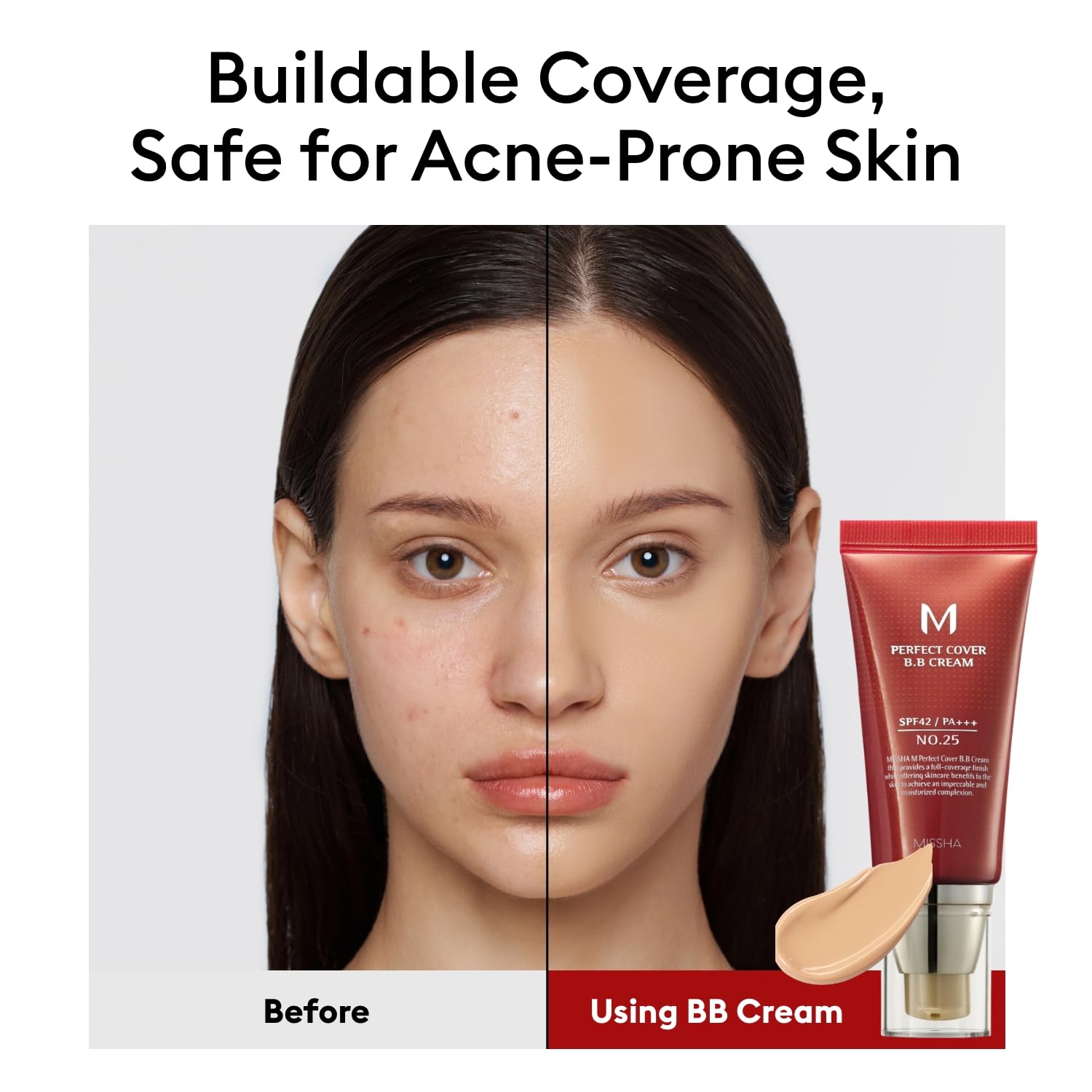 MISSHA M Perfect Cover BB Cream No.27 Honey Beige - Medium with Neutral/Warm Undertone SPF 42 PA +++ 1.69 Fl Oz - Tinted Moisturizer for face with SPF
