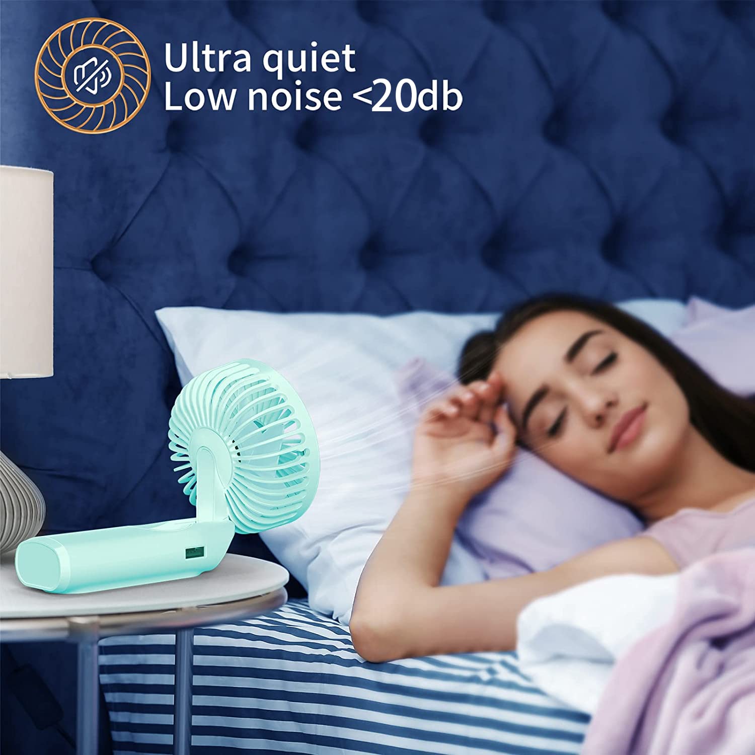 Peiyuu Handheld Fan, Portable Fan, 4000mAh Rechargeable Personal, 180° Foldable Mini Desk Fan with 6 Wind Speed, LCD Digital Display, Lanyard as Neck, Ultra Quiet, Pocket Size for Indoor Outdoor