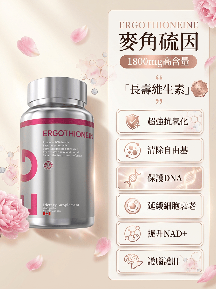 Fopiz 麥角硫因保健食品｜EGT 童顏瓶：抗衰老 × 增活力 × 嫩膚美白 × 全面細胞健康支持